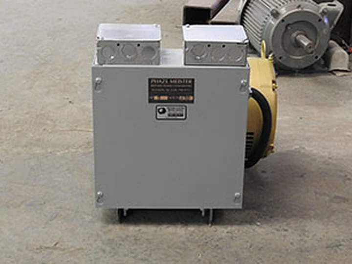 Phase Meister rotary phase converter on the AEMS shop floor